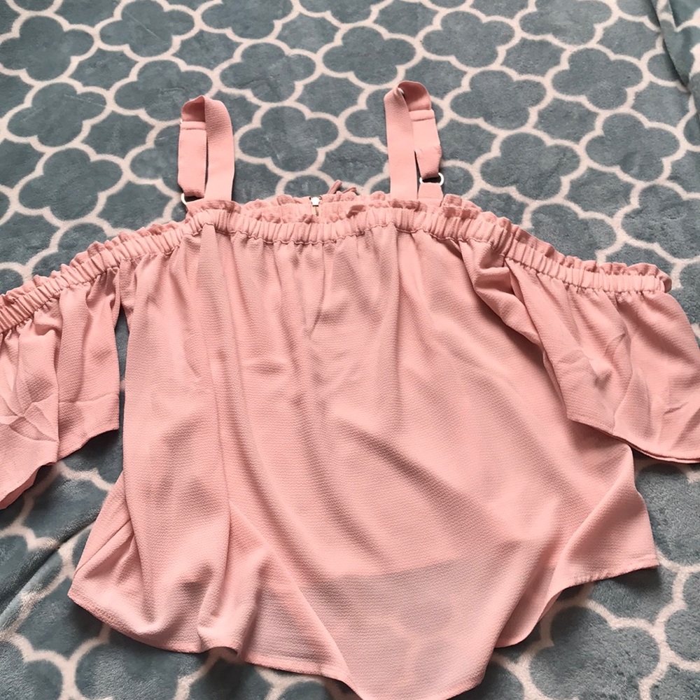 Pink off the shoulder top worn once